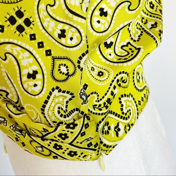 🤩Editors Pick🤩 Zara Yellow/Black Paisley Blouse - Picture 4 of 9